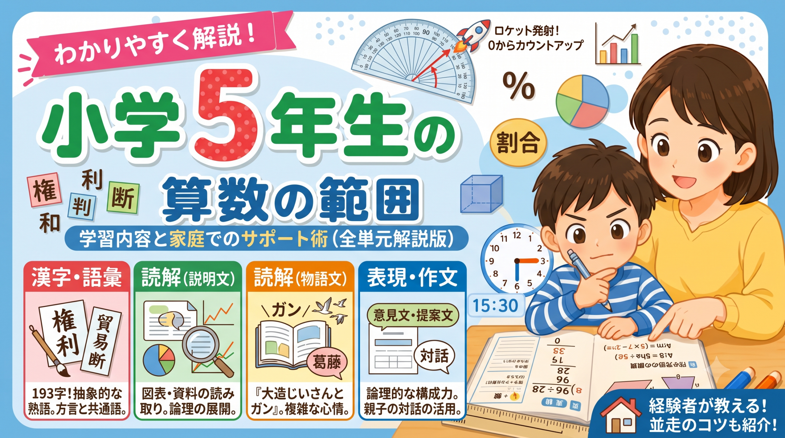 【小5算数】全単元の完全解説＆家庭学習ガイド！「最大の山場」をイライラせずに乗り越える教え方のコツ